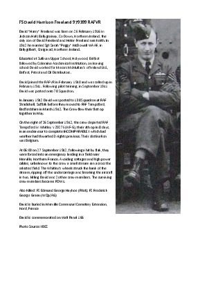A preview of a PDF biography for Freeland, David Harrison